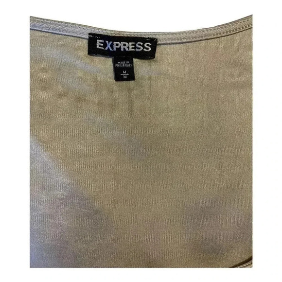 Express Women’s Medium Satin Feel Multicolored Neutral Sleeveless Blouse - Picture 4 of 4